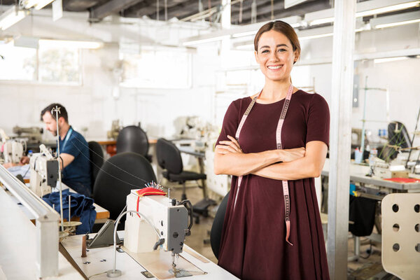 Seamstress working in a factory