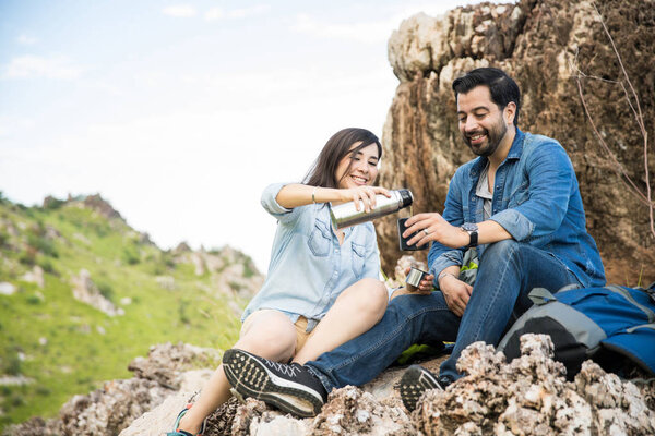 Sharing coffee in the mountains