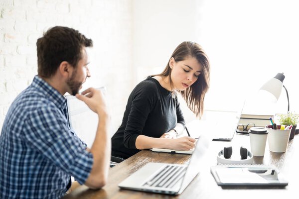 Business partners working together