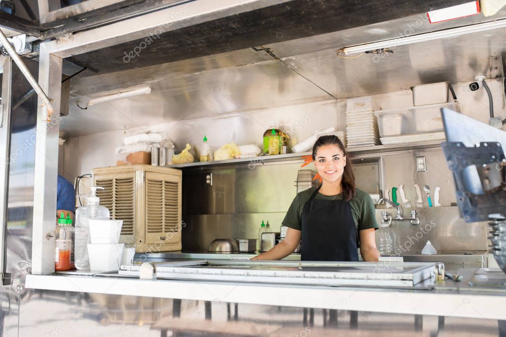 Female food truck owner