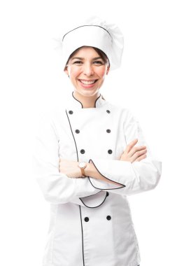 kollarını çapraz kadın aşçı