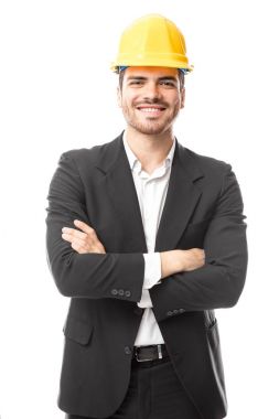 Portrait of handsome young architect 