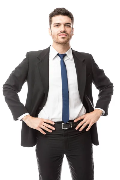 Atractivo joven hombre de negocios en traje —  Fotos de Stock