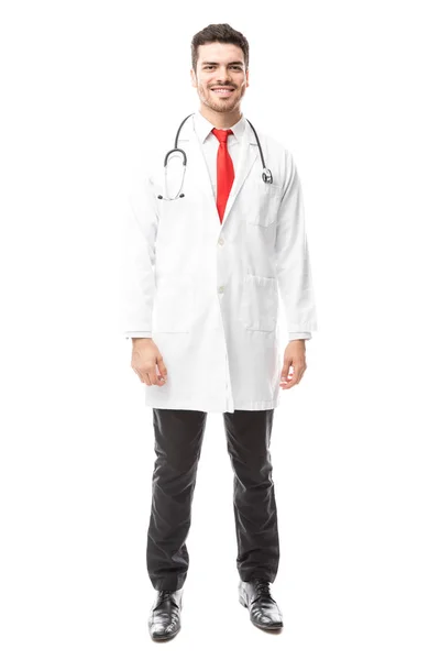 Muž v laboratorní plášť a stetoskop — Stock fotografie