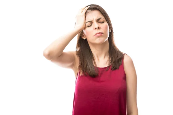 Young woman feeling stressed — Stock Photo, Image