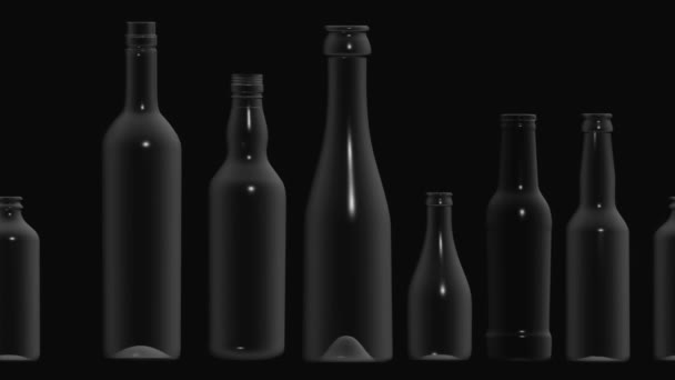 Motion grafika stěhování láhve — Stock video