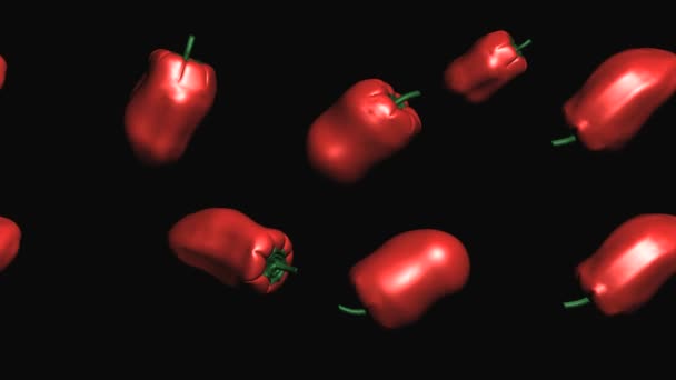 Eine Bewegungsgrafik der roten Paprika — Stockvideo