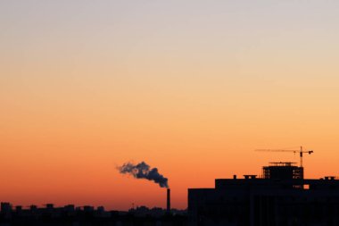 Şehrin siluetleri günbatımı