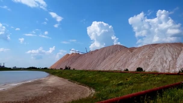 Terrikon Terrikonik Vertedero Terraplén Artificial Roca Residual Extraído Durante Minería — Vídeo de stock