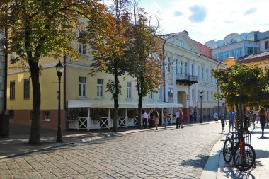 Grodno, Belarus - May 18, 2019: Old streets of the city on a sunny day.