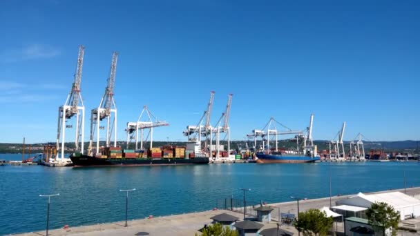 Lapso Tiempo Embarcación Contenedores Negocios Exportación Importación Logística Transporte Global — Vídeo de stock