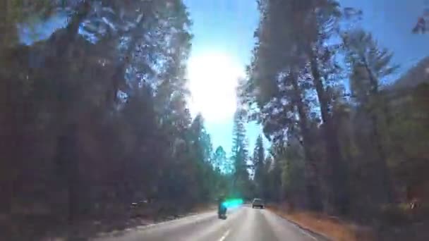 Park Narodowy Yosemite Driving Plate Valley — Wideo stockowe