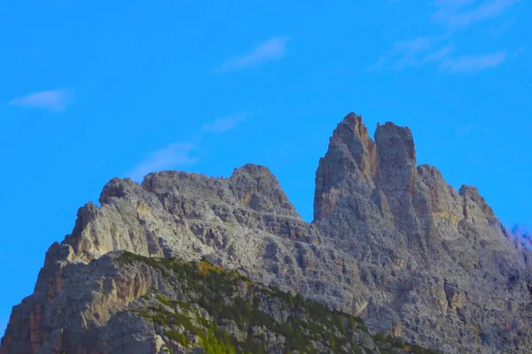 Bonitas Dolomitas Itália Dia Claro Com Céu Azul Parte Das — Fotografia de Stock