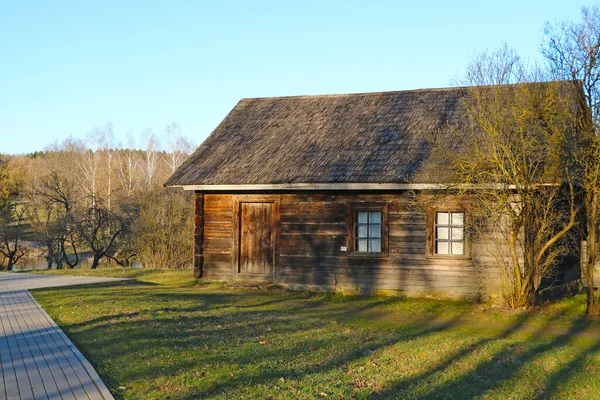 Vieille Maison Bois Dans Village Concentration Sélective — Photo