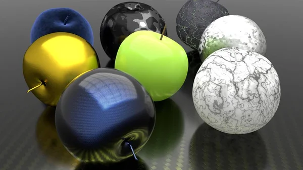 elma farklı malzemeleri