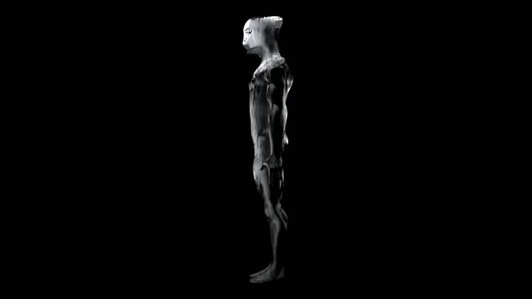 Cyborgs Hoofd Whith Koolstof Licht — Stockfoto