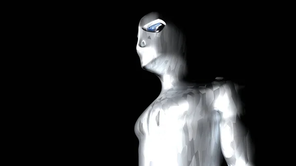 Cyborg Gümüş Whith Karbon Işık — Stok fotoğraf