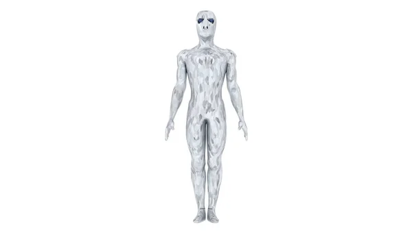 Cyborg Zilver Met Koolstof Licht — Stockfoto