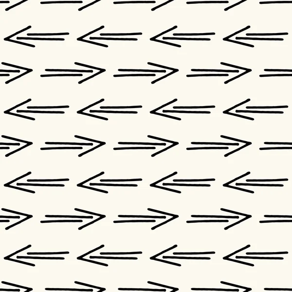 Vector geometric seamless pattern with hand drawn arrows — 스톡 벡터