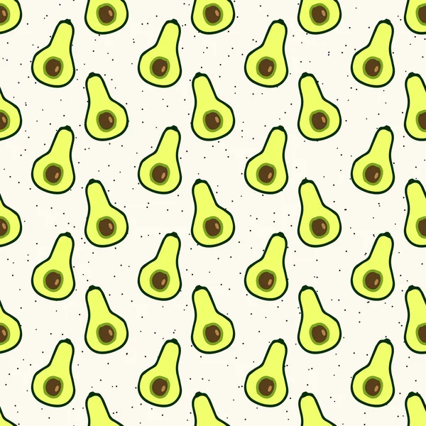 Naadloze vector geometrisch patroon met handgetekende avocado. Eenvoudige platte moderne illustratie — Stockvector