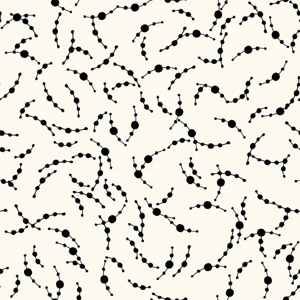 Nahtlose Vektormuster mit geschwungenen Linien und Kreisen darauf. abstrakter moderner Minimalhintergrund für Web, Illustration, Textil — Stockvektor