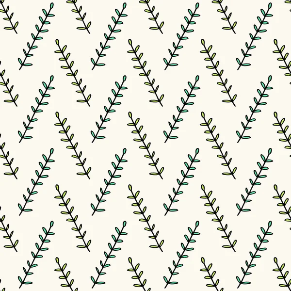 Seamless geometric pattern in doodle style with handdrawn branches. Modern background for fabric, web or decoration — Stock Vector