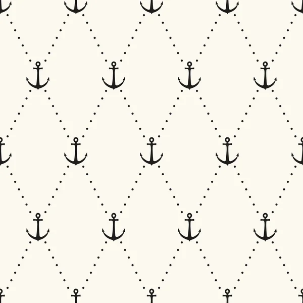 Vector seamless flat pattern, polka dot with anchors. Can be used for wallpaper, pattern fills, web page background,surface textures. — Stock Vector