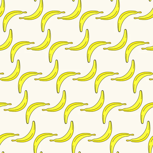 Patrón de vector sin costuras con plátanos. Fondo de garabatos tropicales. Ilustración de verano para impresiones, textiles, papel digital — Archivo Imágenes Vectoriales