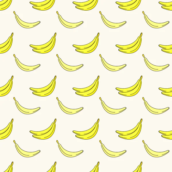 Seamless vector pattern with bananas. Tropical doodle background. Summer illustration for prints, textile, digital paper. — Stock Vector