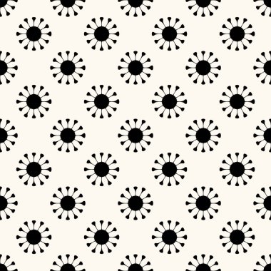 Koronavirüs 2019-nCov virüs ikonunun kusursuz vektör deseni düz stil. Salgın veya karantina kavramı.