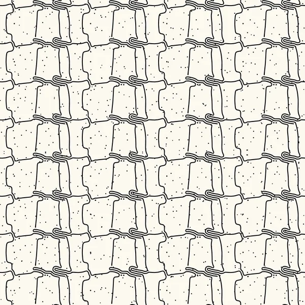 Nahtlose Vektor Abstrakte Muster Mit Linien Und Punkten Monochrom Hintergrund — Stockvektor