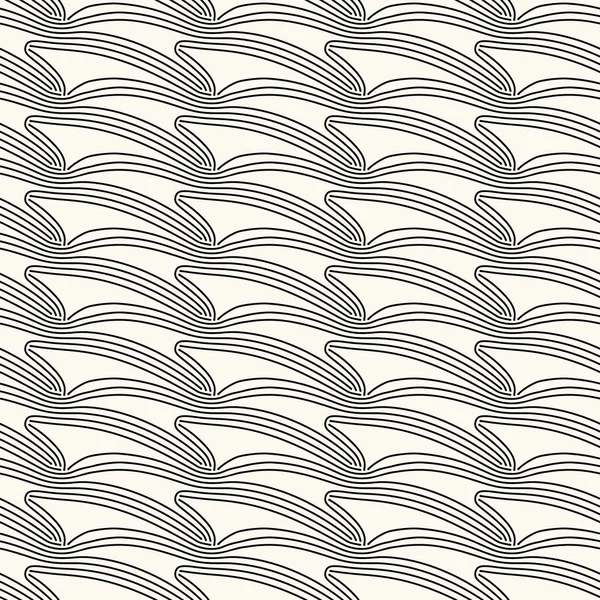 Seamless vector abstract pattern with rounded irregular compound lines, inspired by nature. Modern repeatable background in monochrome. — Stock Vector