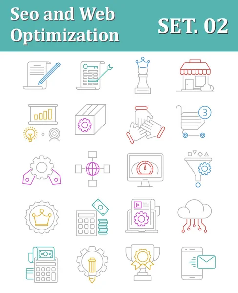 SEO ve web optimizasyonu vektör simgeler Vol 2