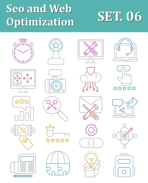 SEO ve web optimizasyonu vektör simgeler Vol 6