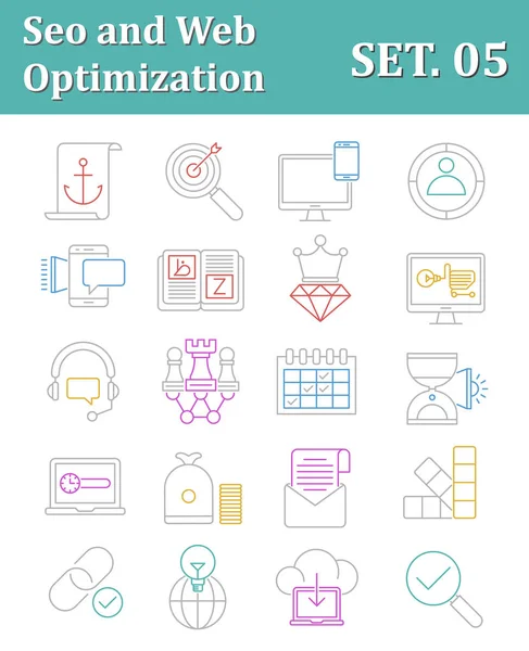 SEO ve web optimizasyonu vektör simgeler Vol 5