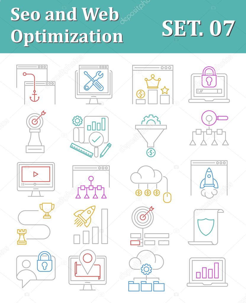 Seo and web optimization vector icons Vol 7
