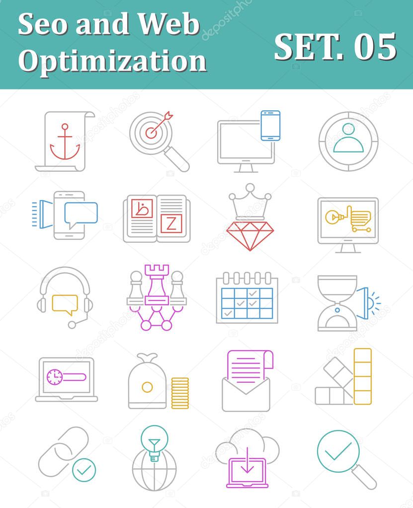 Seo and web optimization vector icons Vol 5