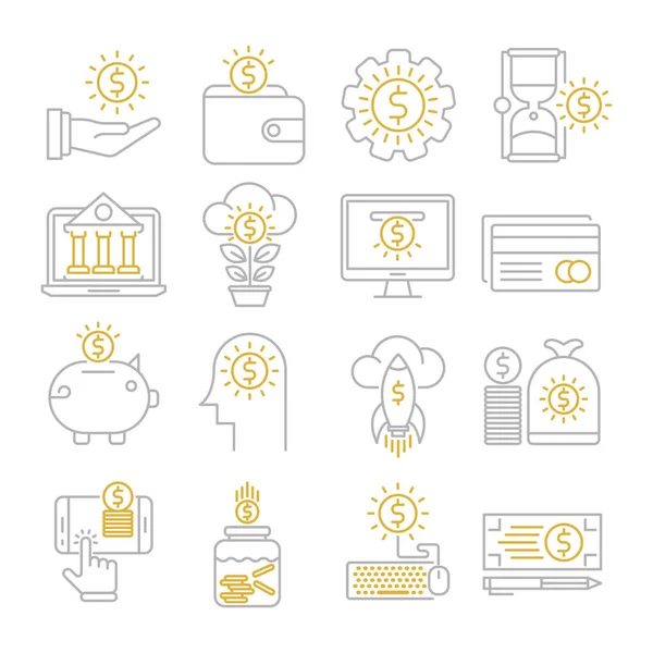 Para vektör anahat simgeleri