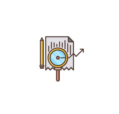 Pazar araştırması vektör düz simgesi kavramı