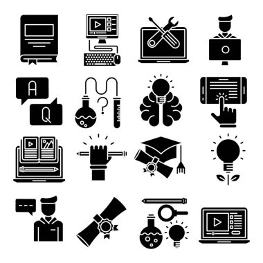 Eğitim vektör katı simgeler