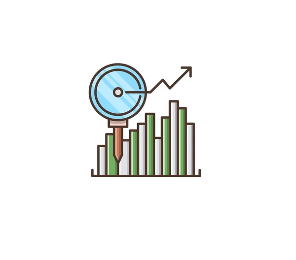 Концепція Векторної Плоскої Піктограми Аналізу — стоковий вектор