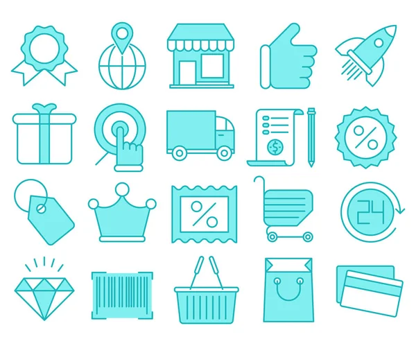 Alışveriş ve perakende katı simgeler vektör