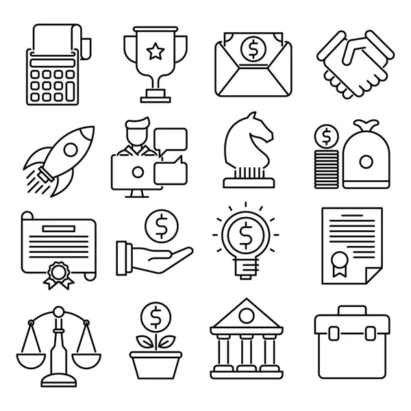 İş vektör anahat simgeleri