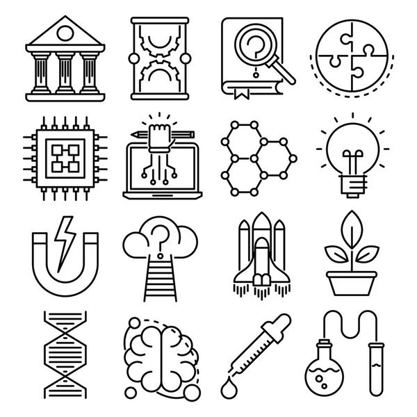 Bilim vektör anahat simgeleri