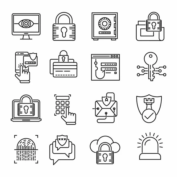 Güvenlik vektör anahat simgeleri