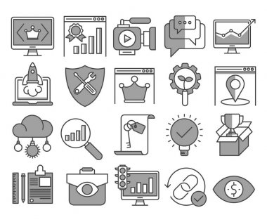 SEO ve web optimizasyonu vektör simgeler Vol.8