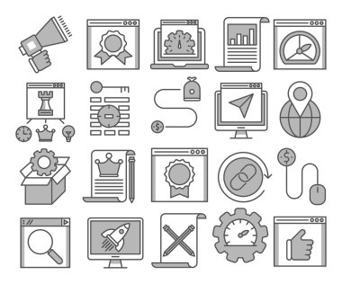 SEO ve web optimizasyonu vektör simgeler Vol.4