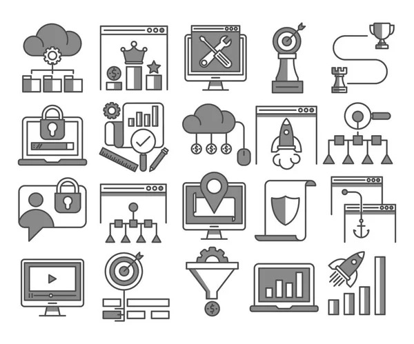 SEO ve web optimizasyonu vektör simgeler Vol.7