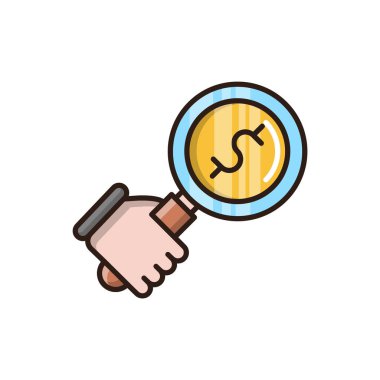 Para arama vektör düz simgesi