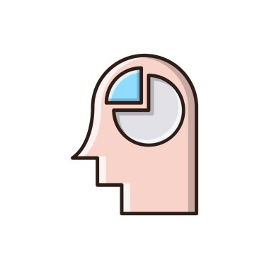 Düşünme vektör düz simgesi